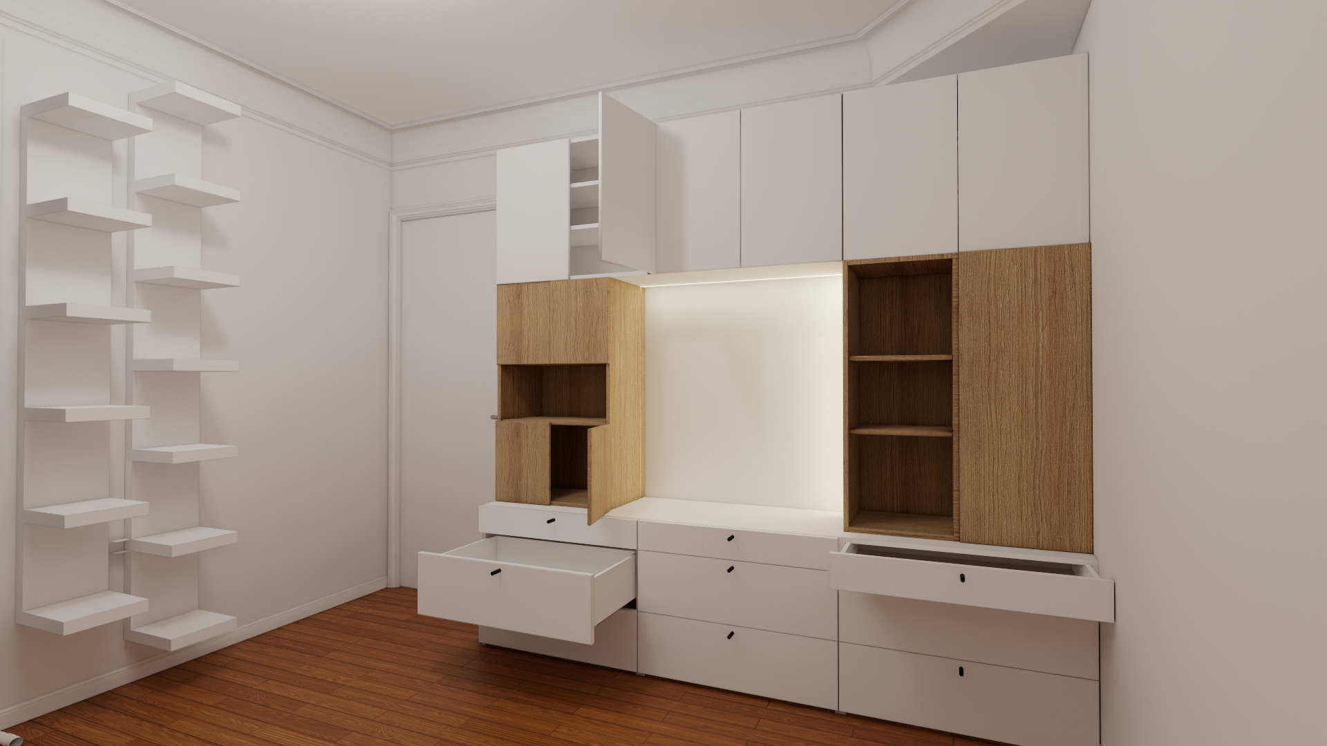 Rendu chambre appartement Paris, variante 2