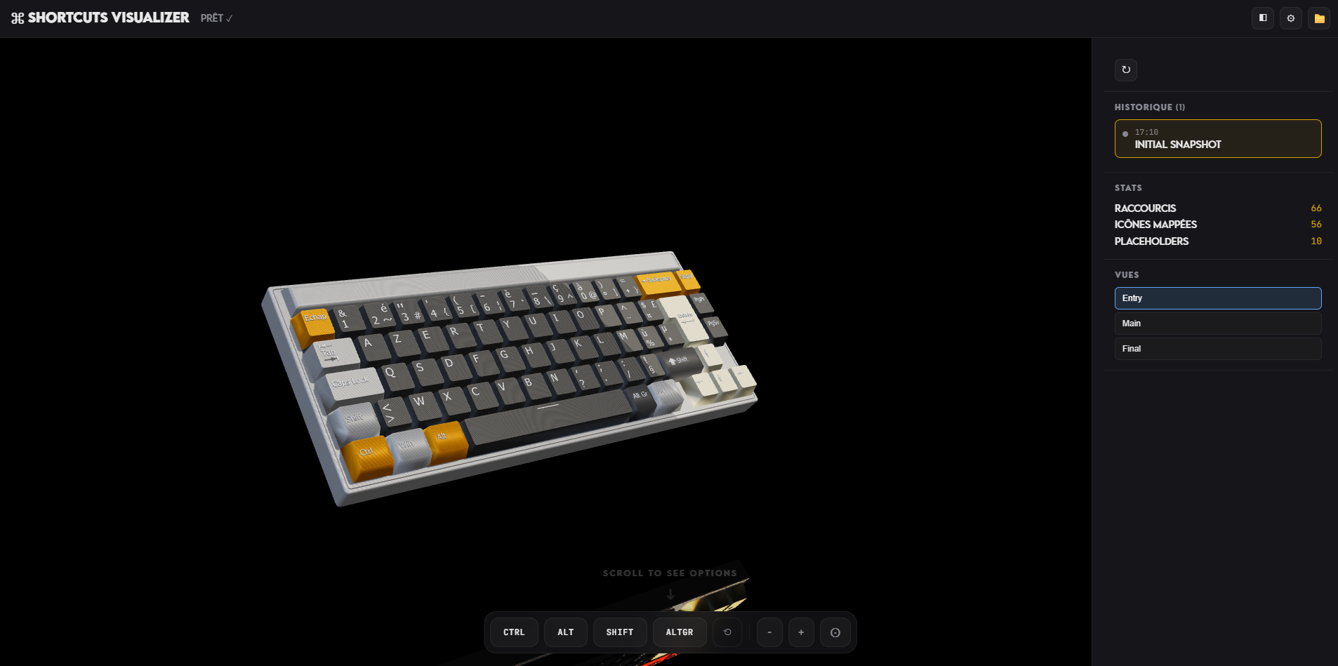 Shortcuts Visualizer
