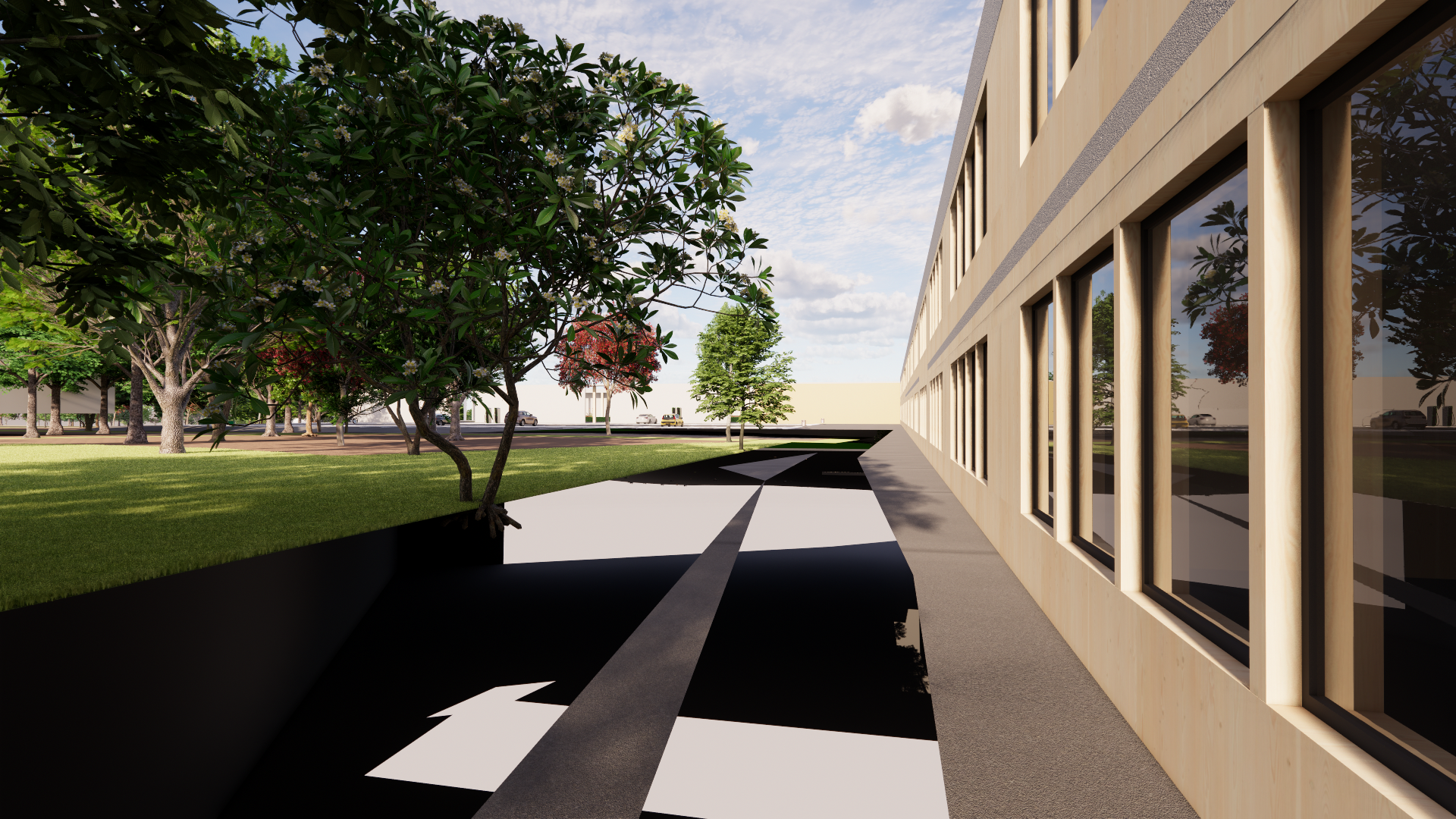 Rendu Enscape du terrain, plateau de Saclay, vue 10